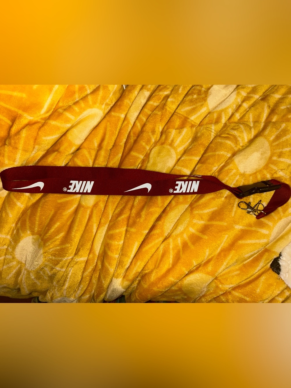 Nike Maroon Lanyard with White Swoosh